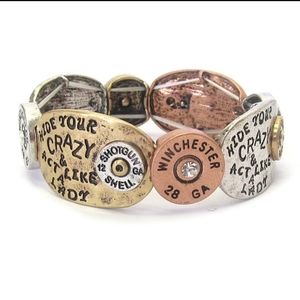 Western  Hide Your Crazy Winchester 28 Ga Bracelet